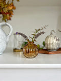 Glass Amber Pumpkin Vase