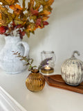 Glass Amber Pumpkin Vase