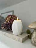 Deluxe LED White Stripe Candles ~ 2 sizes