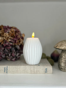 Deluxe LED White Stripe Candles ~ 2 sizes