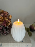 Deluxe LED White Stripe Candles ~ 2 sizes