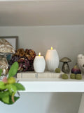 Deluxe LED White Stripe Candles ~ 2 sizes