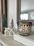 Yule Footed Tealight with hammered trim