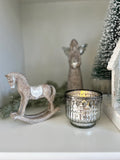 Yule Footed Tealight with hammered trim