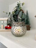 Yule Pumpkin Diamond Tealight with hammered trim