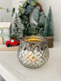 Yule Pumpkin Diamond Tealight with hammered trim