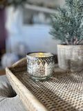 Yule Footed Tealight with hammered trim