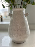 Chris Crackled Handled Vase