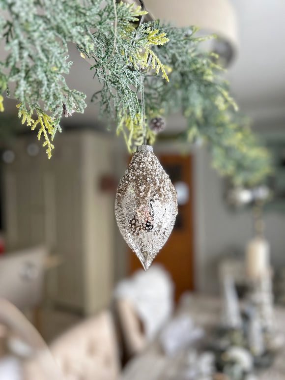 Textured Silver Sequin Finial
