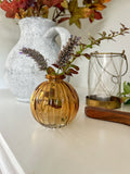 Glass Amber Pumpkin Vase