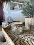 Yule Footed Tealight with hammered trim