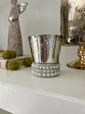 Silver Beaded Tealight Holder