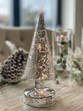 Textured Silver LED Christmas Tree - 2 Sizes