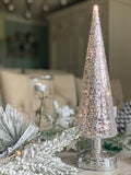 Textured Silver LED Christmas Tree - 2 Sizes