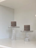 Ribbed Glass Plate Stands - 2 Sizes