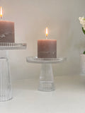 Ribbed Glass Plate Stands - 2 Sizes