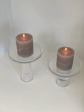 REDUCED Ribbed Glass Plate Stands - 2 Sizes